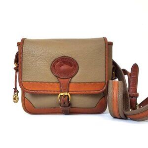 Vintage Dooney & Bourke All Weather Leather Surrey Smokey Taupe Crossbody Bag